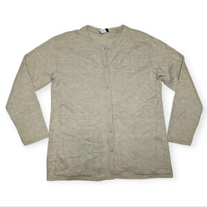 Vintage Penman’s Oatmeal Knit Cardigan Cream Button Front Women’s Small